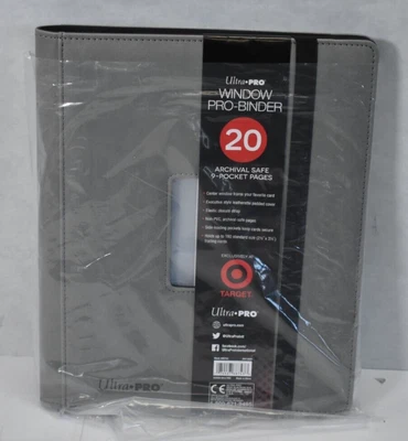 $21.99 • Buy Ultra Pro Window Pro-Binder Gray 9 Pocket 20 Page Card Slips Archival Safe