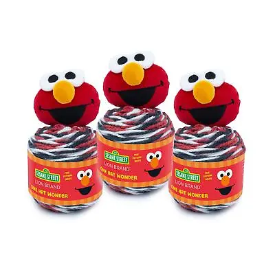(3 Cakes) Lion Brand Yarn 3010-501T Sesame Street One Hat Wonder Elmo • $16.53