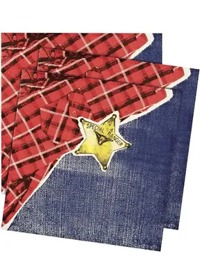 Party Napkins / Serviettes Pack Of 12 Wild West / Western Themed Cowboy • £5.15