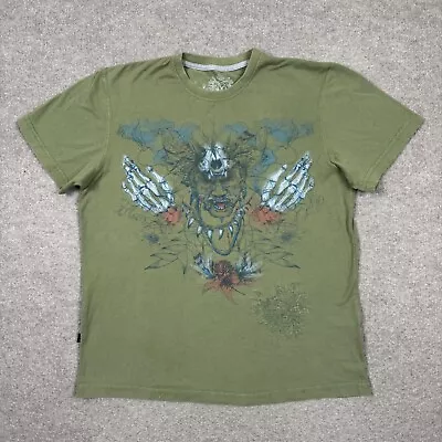 Marc Ecko T Shirt Mens Size M Green Short Sleeve Crew Neck Shaman Logo Graphic • $11.96