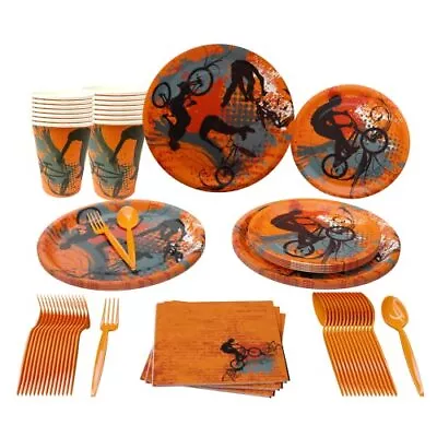 Extreme Party Supplies Packs 116 Pieces For 16 Guests - Dirt Bike Birthday De... • $26.96
