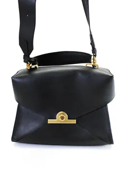 $155.99 • Buy ZAC Zac Posen Womens Amelia Mini Leather Satchel Handbag Black Gold Tone