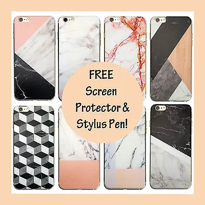 Marble Rock Wood Pattern Gel Case Cover For Apple IPhone 5 5S SE 6 6S Plus 7 • $6.95