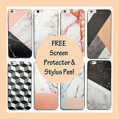 Marble Rock Wood Pattern Gel Case Cover For Apple IPhone 5 5S SE 6 6S Plus 7 • $6.95