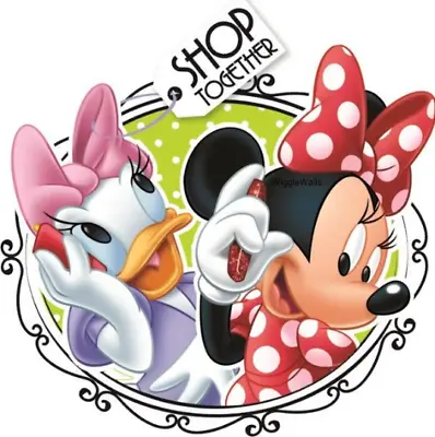 9 Inch MINNIE Mouse DAISY DUCK Decal Shop Together Removable Wall Decal Sticker • $7