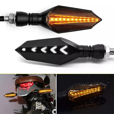 2XLED Motorcycle Indicators Turn Signal Flowing Water Lights Amber Blinker Lamp • $9.77