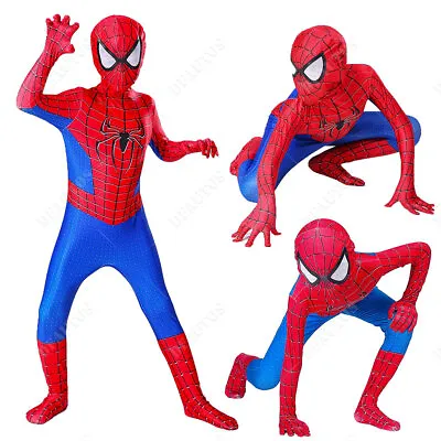 The Amazing Spiderman Jumpsuit Spider-man Cosplay Costume Bodysuit For Kids • $15.99