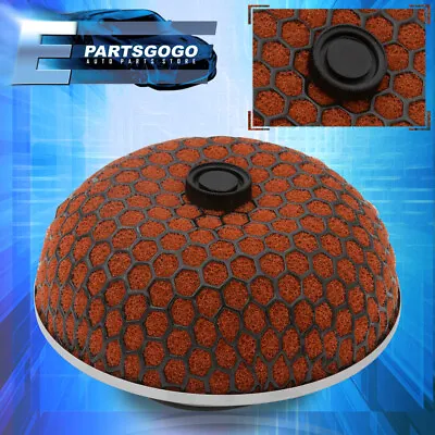 3  76MM Mushroom Racing High Flow Washable Cold Air Intake Induction Filter Red • $15.99