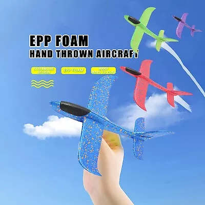 Foam Hand Throw Airplane Outdoor Durable Launch Glider Plane Kids Toy💕 • £4.19