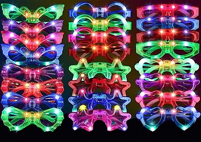 LED Light Up Sunglasses Glow In The Dark Party Supplies LED Glasses 24 Pack • $21.99