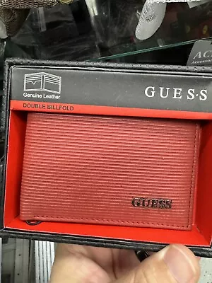 Guess Mens Original Leather Wallet Bifold Red Wallet • $26.01