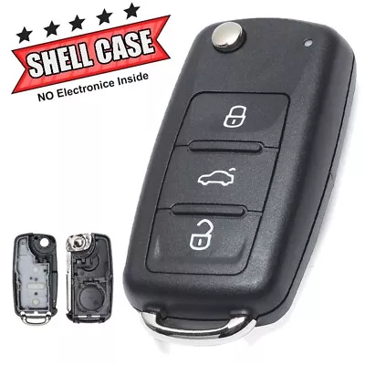 Flip Remote Key Shell Case Fob 3 Button For VW Polo GOLF MK6 Jetta Tiguan Sharan • $10.46