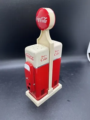 Vintage 1993 Coca Cola Salt And Pepper Shakers Set Vending Machine Gas Pump • £17.10