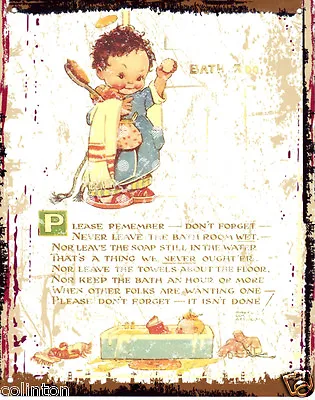 MABEL LUCIE ATTWELL PLEASE REMEMBER VINTAGE STYLE 8x10in20x25cmpub Bar Shop Cafe • £10.95