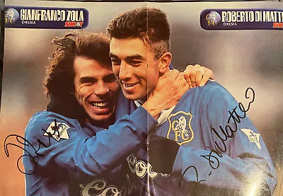 £49.99 • Buy Roberto Di Matteo & Gianfranco Zola SIGNED Chelsea FC Autograph Poster