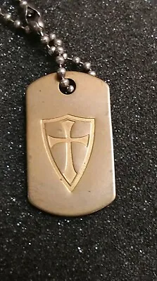 STEEL FLAME CRUSADER CROSS Dog TAG • $65