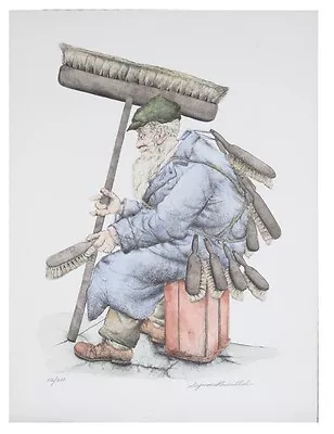 $288.75 • Buy  THE BRUSH MAN  BY SEYMOUR ROSENTHAL SIGNED HAND COLORED LITHOGRAPH LE 200 CoA 