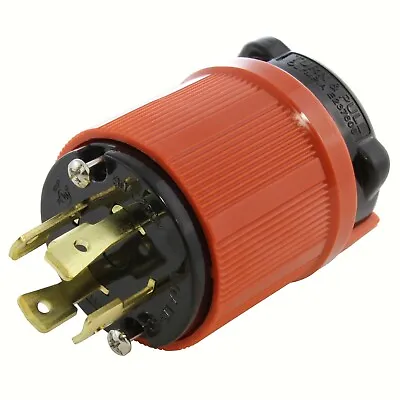 30A 3-Phase 250V NEMA L15-30P 4-Prong Locking Male Plug Assembly By AC WORKS® • $19.59