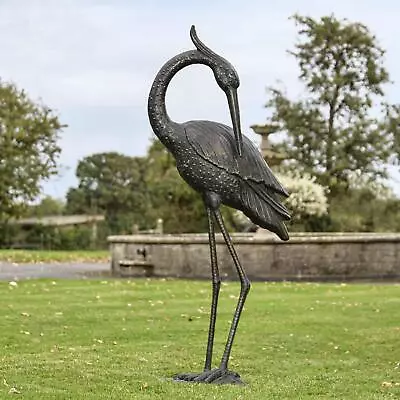 Cast Aluminium Freestanding  Titan  Heron Garden Sculpture - Head Down • £299