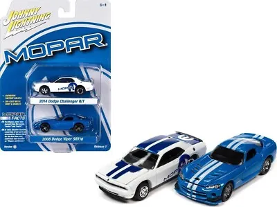 Johnny Lightning 1/64th Diecast MOPAR 2PK '14 Dodge Challenger '08 Viper PK20A • $11.95