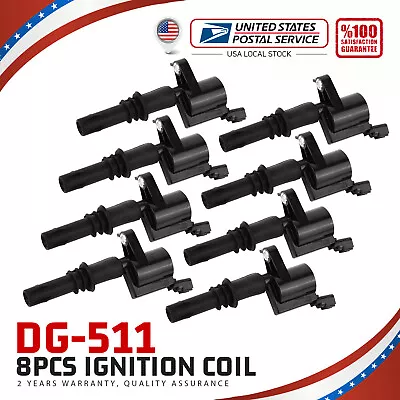 8 Pack Ignition Coils For Motorcraft For Ford F-150 4.6/5.4L V8 2004-2010 DG511 • $77.99