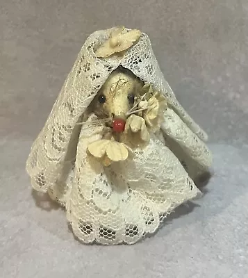 Vintage Original Fur Toys Mouse Bride Made In West Germany 2.25” • $15