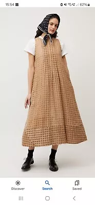 CABBAGES AND ROSES Beige Linen Calista Dress Size 12 RRP £375 • $173.45