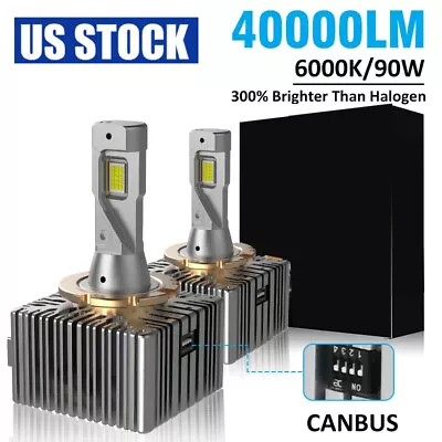40000LM LED CANbus Headlight Bulb Replace D1S D1R HID Xenon White Conversion Kit • $35.98