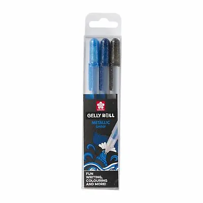 Sakura Gelly Roll Metallic Shiny Gel Pens - Ocean - Pack Of 3 • £5.95