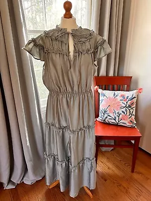 Size 16 New Without Tags ELOQUII Elements Ruffle Sleeve Yoke Detail Tiered Dress • $34