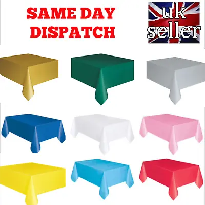 £1.87 • Buy Rectangle Disposable Plastic Table Covers Wipe Clean Party Table Cloth Cover UK