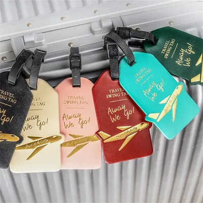 $4.72 • Buy Women Men Suitcase Tags Aircraft PU Leather Luggage Tag Travel Accessories Label