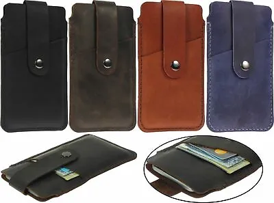 Handmade Of Genuine Leather Pouch With Strap & Card Pocket Case Cover For Iphone • $18.90