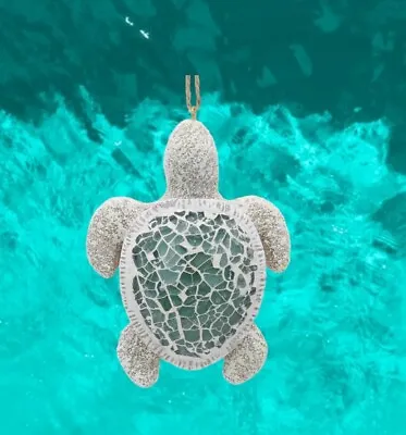 Turtle Ornament - Ceramic Glass Fish Ocean Nautical Beach Mermaid Island Tropica • $21.01