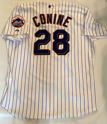 Jeff Conine “GAME ISSUED” 2007 New York Mets  White Pinstripe Jersey W/MEARS COA • $225