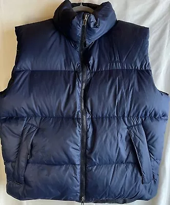 CABELA'S Goose Down Puffer Vest Mens L Packable Navy Blue Premier Northern • $28
