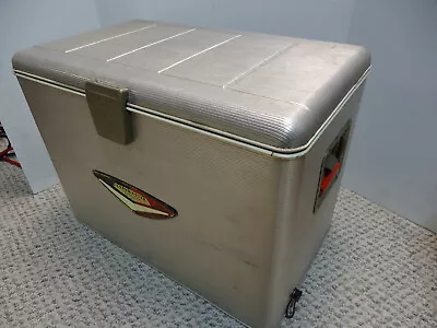 Vintage Poloron Thermaster Ice Chest Cooler All Aluminum  Retro Mid Century • $89