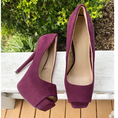 Zara Basic Burgundy Peep Toe Heels EUC Size 36 = US 6 • $22