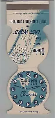 Matchbook Cover - Die Cut Globe Laundry & Cleaners Manitowoc WI • $4.95