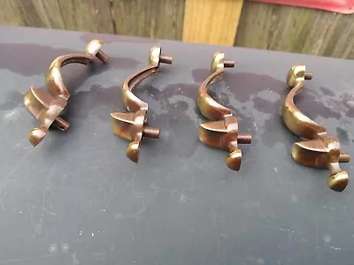 Vintage Set Of 4 Brass Dresser / Cabinet Door Thumb Pull Handles • $9.90