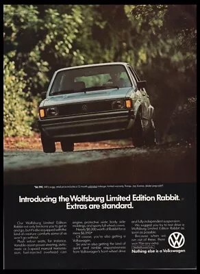 VW Volkswagen Rabbit Wolfsburg 1980s Car Photo Print Ad-VTG1983 Man Cave Garage • $7.80