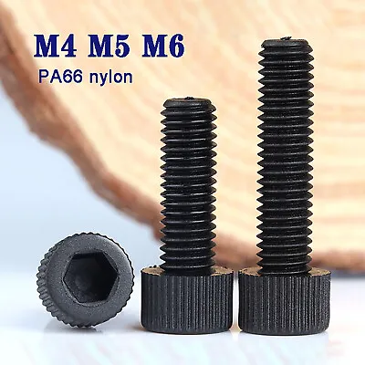 £2.87 • Buy M4 M5 M6 Black Plastic Nylon Allen Bolts Socket Cap Screws Hex Head DIN 912