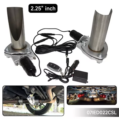 2x 2.25  57mm Electric Stainless Exhaust Cutout Cut Pipe With Remote Control Kit • $203.50