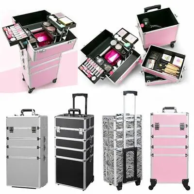 3/4 In 1 4-wheel Makeup Case Organizer Storage Box Rolling Cosmetic Bag Trolley • $20.99