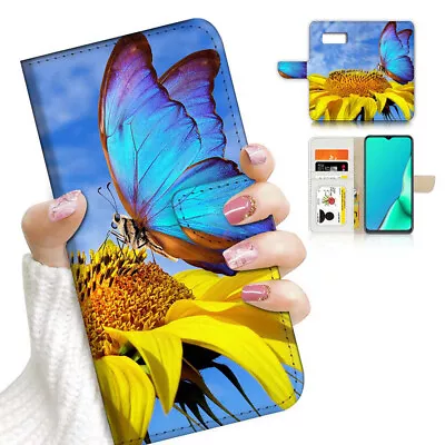 ( For Samsung S7 ) Wallet Flip Case Cover PB23377 Butterfly Flower • $12.99