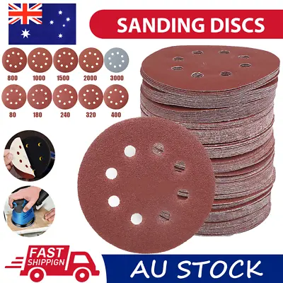 200PCS Sanding Discs 125mm 5  8-Hole 80-3000 Grit Orbital Sander Pads Sandpaper • $12.99