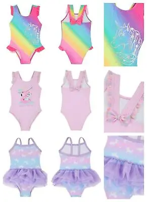 Girls Unicorn Swimming Costume Swimsuit Three Designs 3-6 Months To 5-6 Years • £11.49
