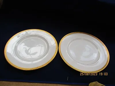 Royal  Doulton  Royal Gold 2 X 27 Cm Dinner Plates Good Condition No Faults. • £15