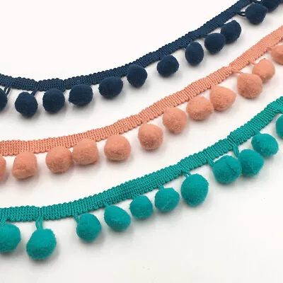 £2.29 • Buy Quality 15mm Pom Pom Ball Bobbles Trim Edging Craft Sewing Cushion Scarf