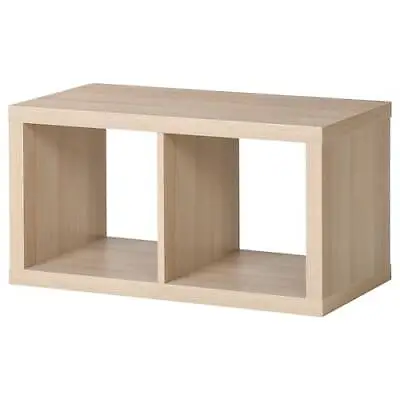 Ikea Kallax 2 Cube Wooden Bookcase Storage Display Shelves Rack Shelving Unit • £52.99